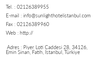 Sunlight Hotel iletiim bilgileri